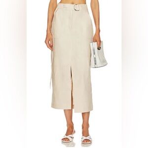 GRLFRND NWT SIZE M The
Linen Cargo Midi Skirt